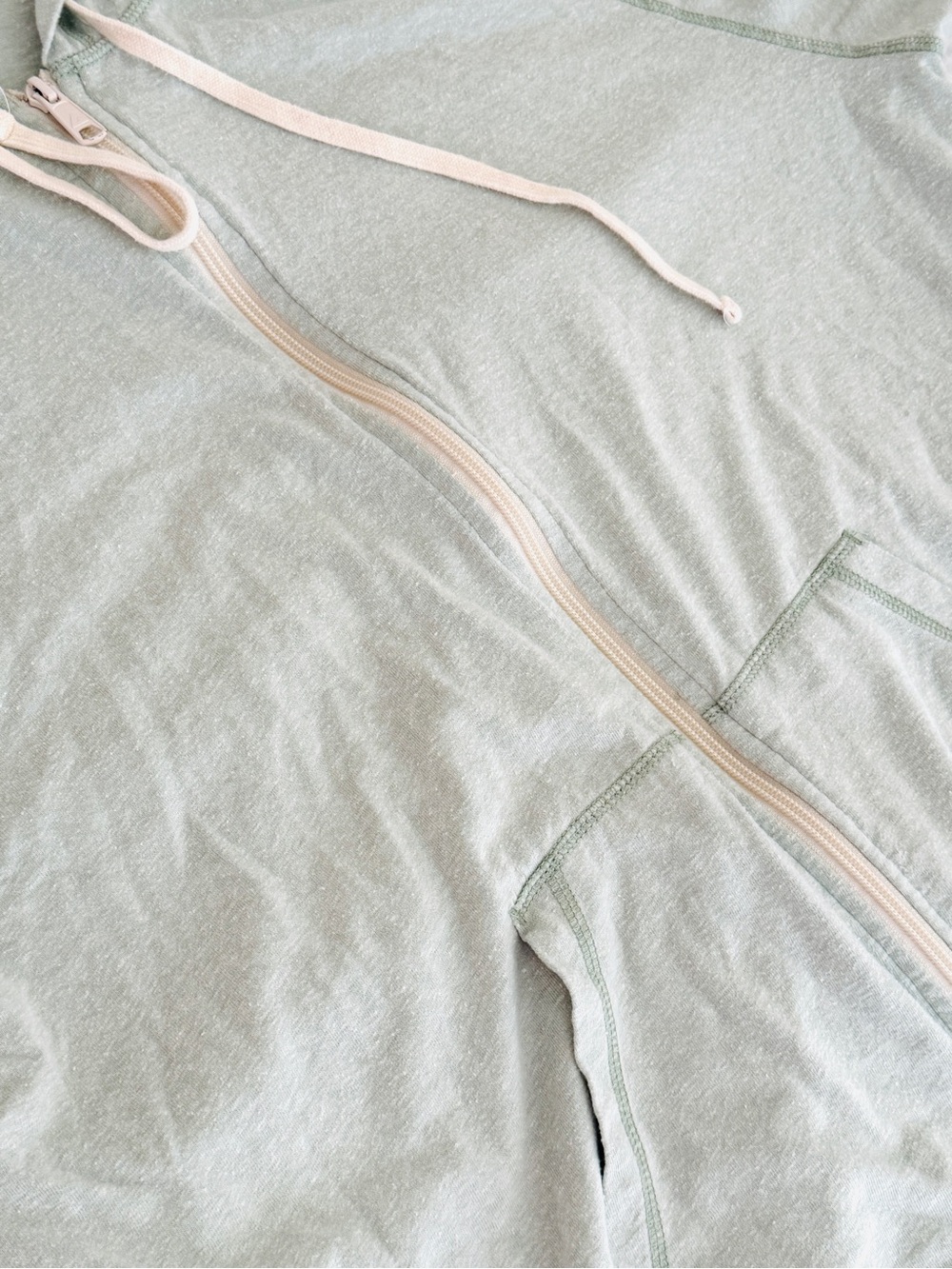 Men’s American Giant Light Mint Green Heather Full-Zip Hooded Sweatshirt 2X - Picture 6 of 14